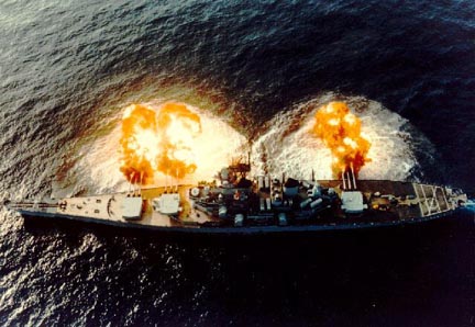USS Iowa 6 gun broadside
